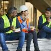 Construction workers on a break